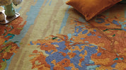 Maine Cottage Landscape Teal Wool Rug 