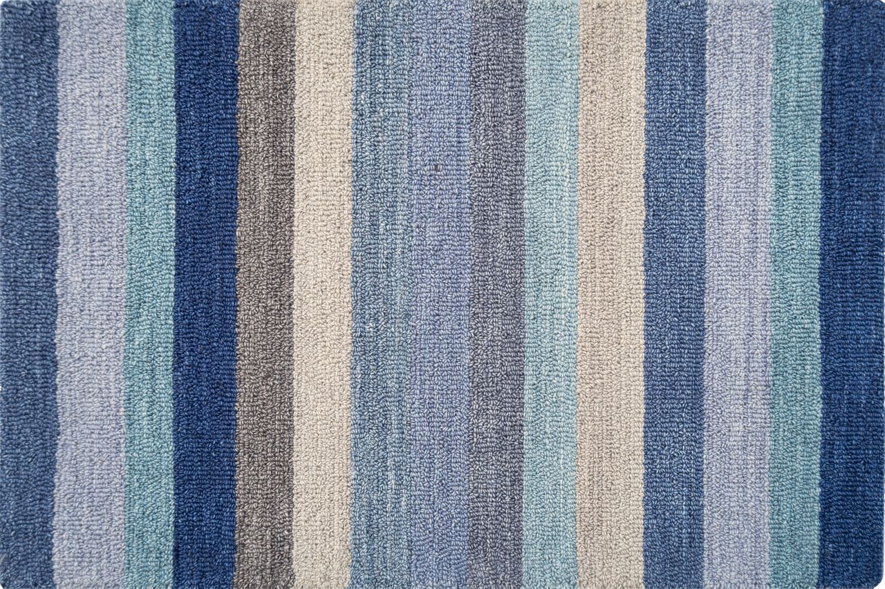 Maine Cottage Jazzy Blue Striped Wool Rug 