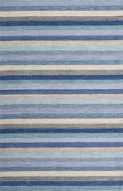 Maine Cottage Jazzy Blue Striped Wool Rug 