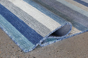 Maine Cottage Jazzy Blue Striped Wool Rug 