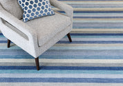 Maine Cottage Jazzy Blue Striped Wool Rug 