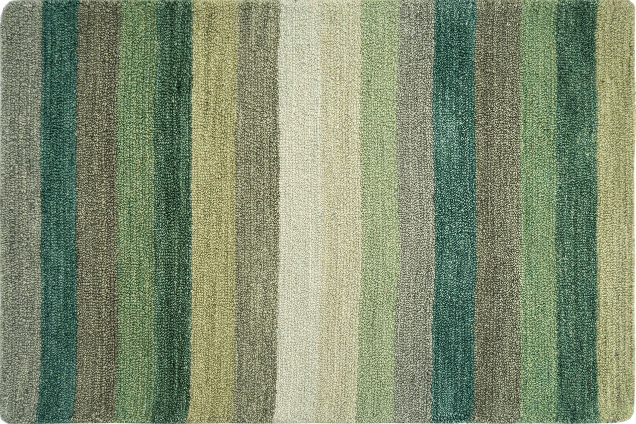 Maine Cottage Jazzy Green Striped Wool Rug 
