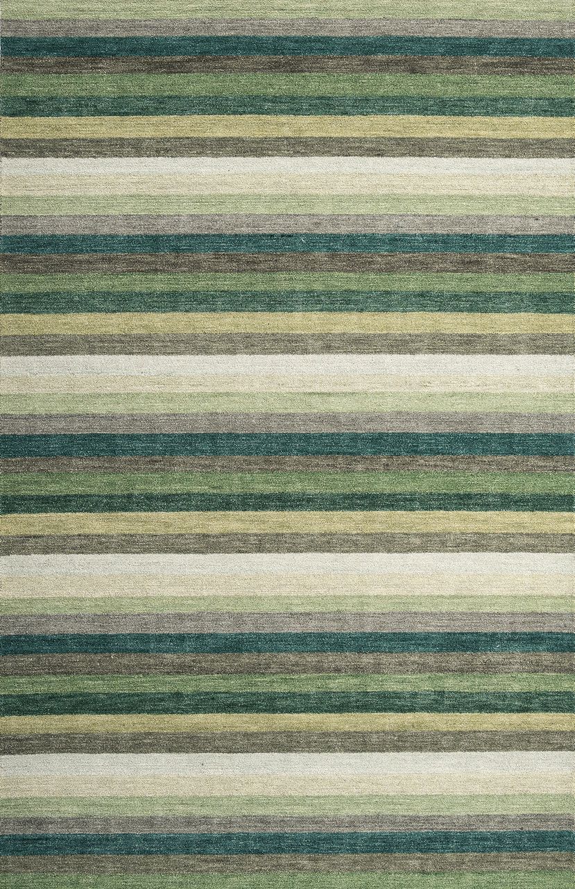 Maine Cottage Jazzy Green Striped Wool Rug 