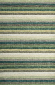 Maine Cottage Jazzy Green Striped Wool Rug 