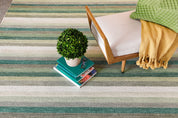 Maine Cottage Jazzy Green Striped Wool Rug 