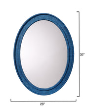 Valley Raffia Oval Wall Mirror, Indigo