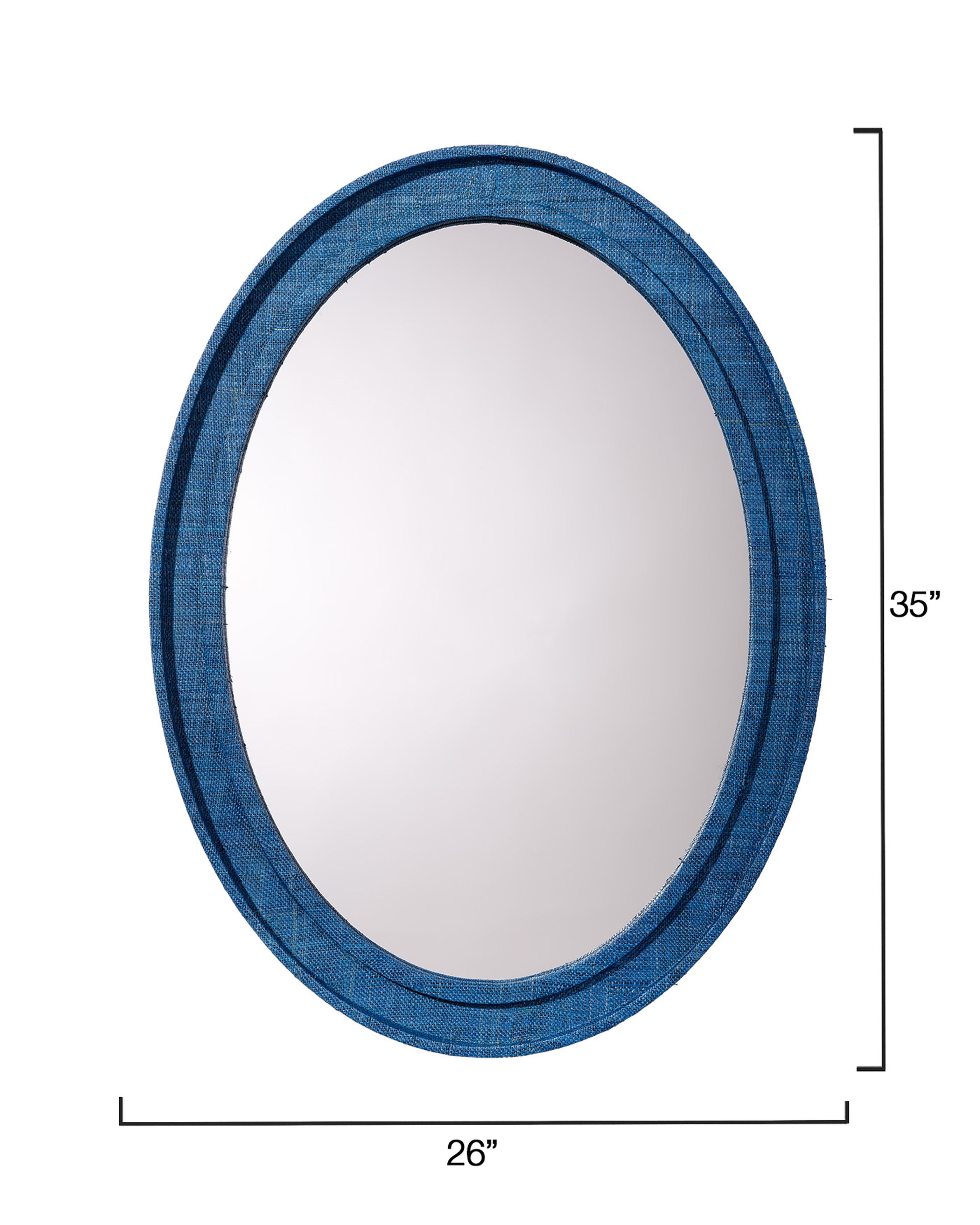 Valley Raffia Oval Wall Mirror, Indigo