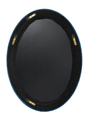 Valley Raffia Oval Wall Mirror, Indigo