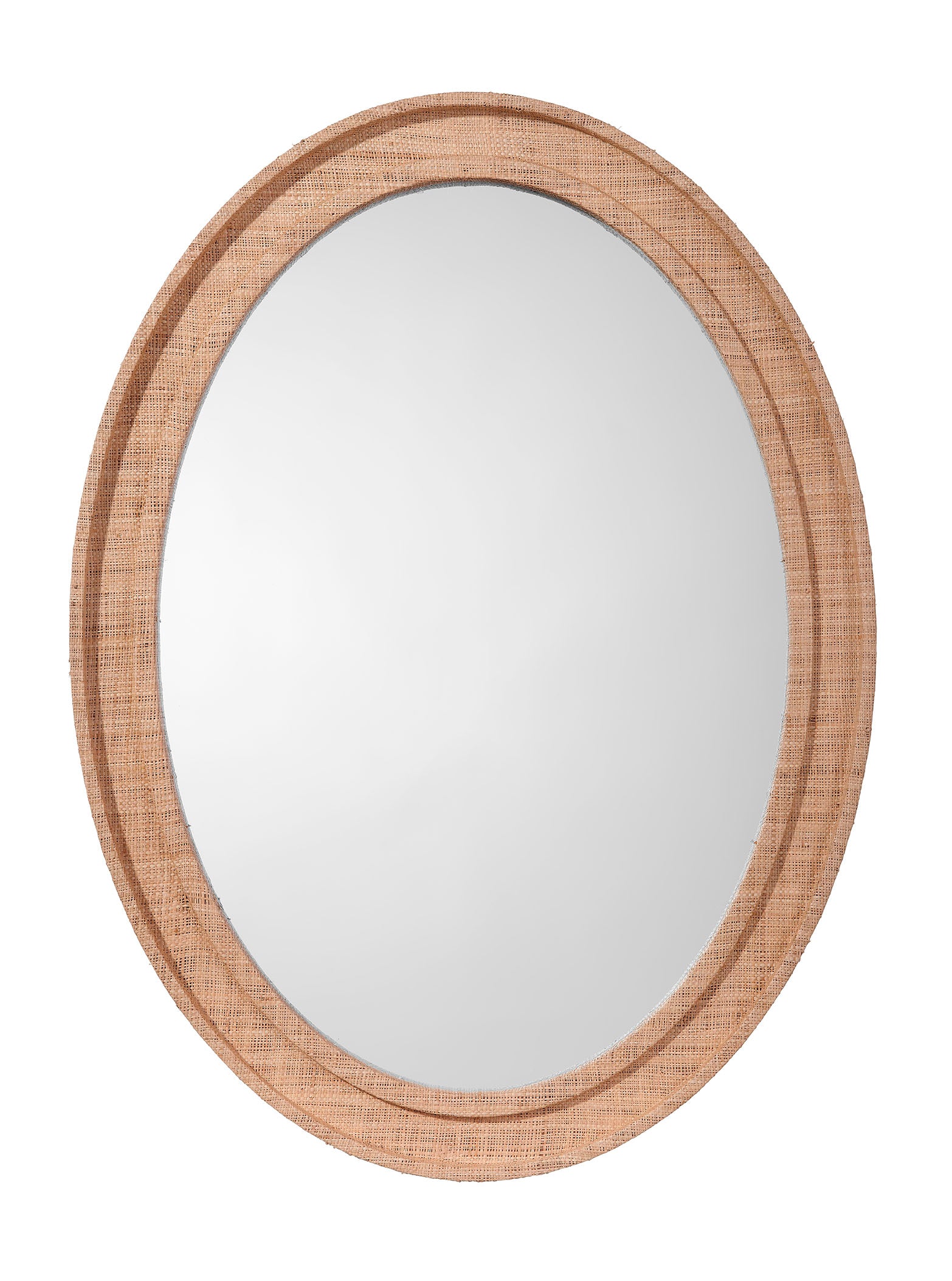 Valley Raffia Oval Wall Mirror, Natural