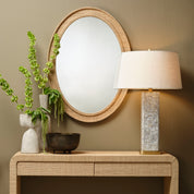 Valley Raffia Oval Wall Mirror, Natural