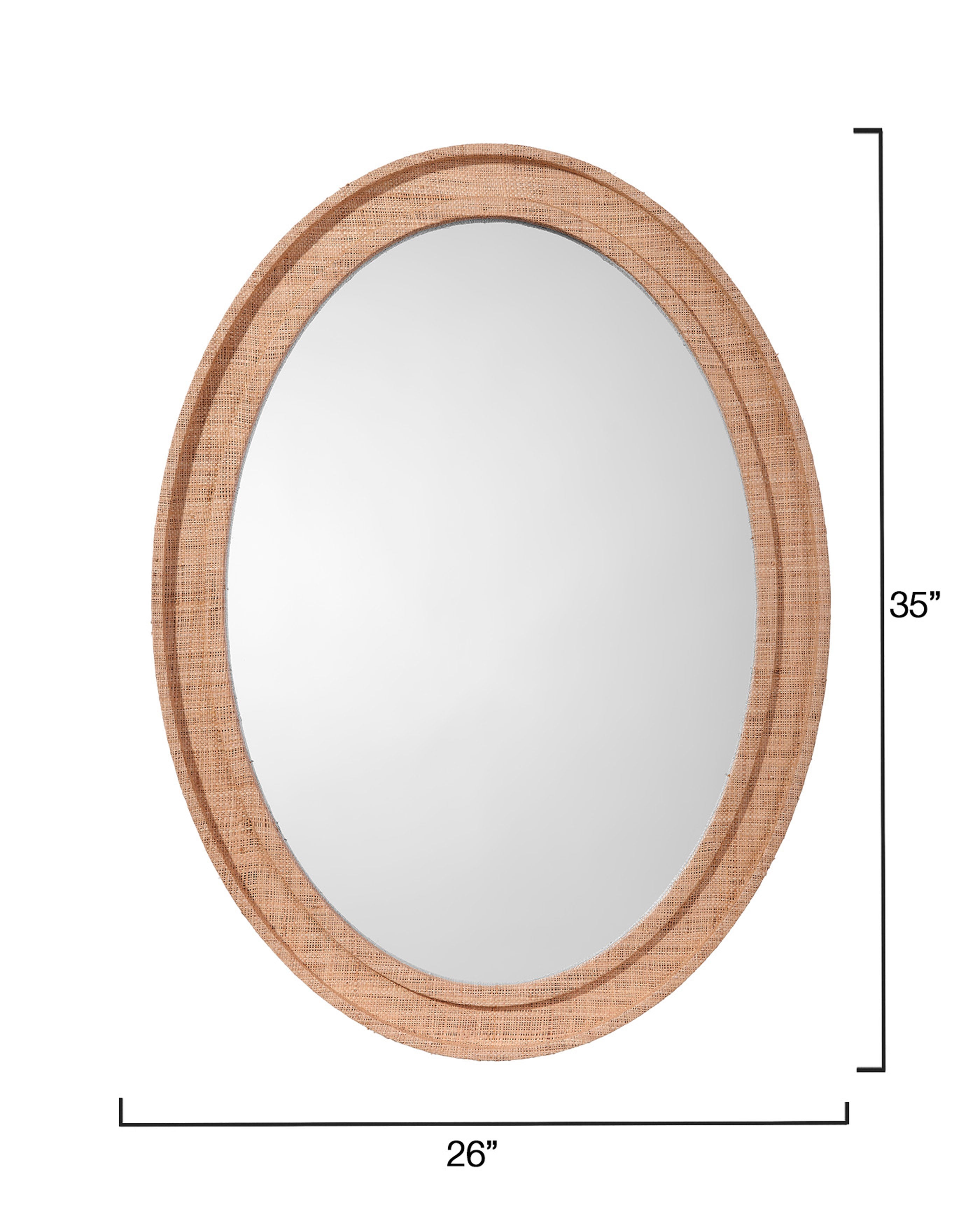 Valley Raffia Oval Wall Mirror, Natural