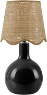 Maine Cottage Droplet Oval Black Ceramic Table Lamp with Scallop Shade | Maine Cottage® 