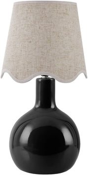 Maine Cottage Droplet Oval Black Ceramic Table Lamp with Scallop Shade | Maine Cottage® 