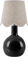 Maine Cottage Droplet Oval Black Ceramic Table Lamp with Scallop Shade | Maine Cottage® 