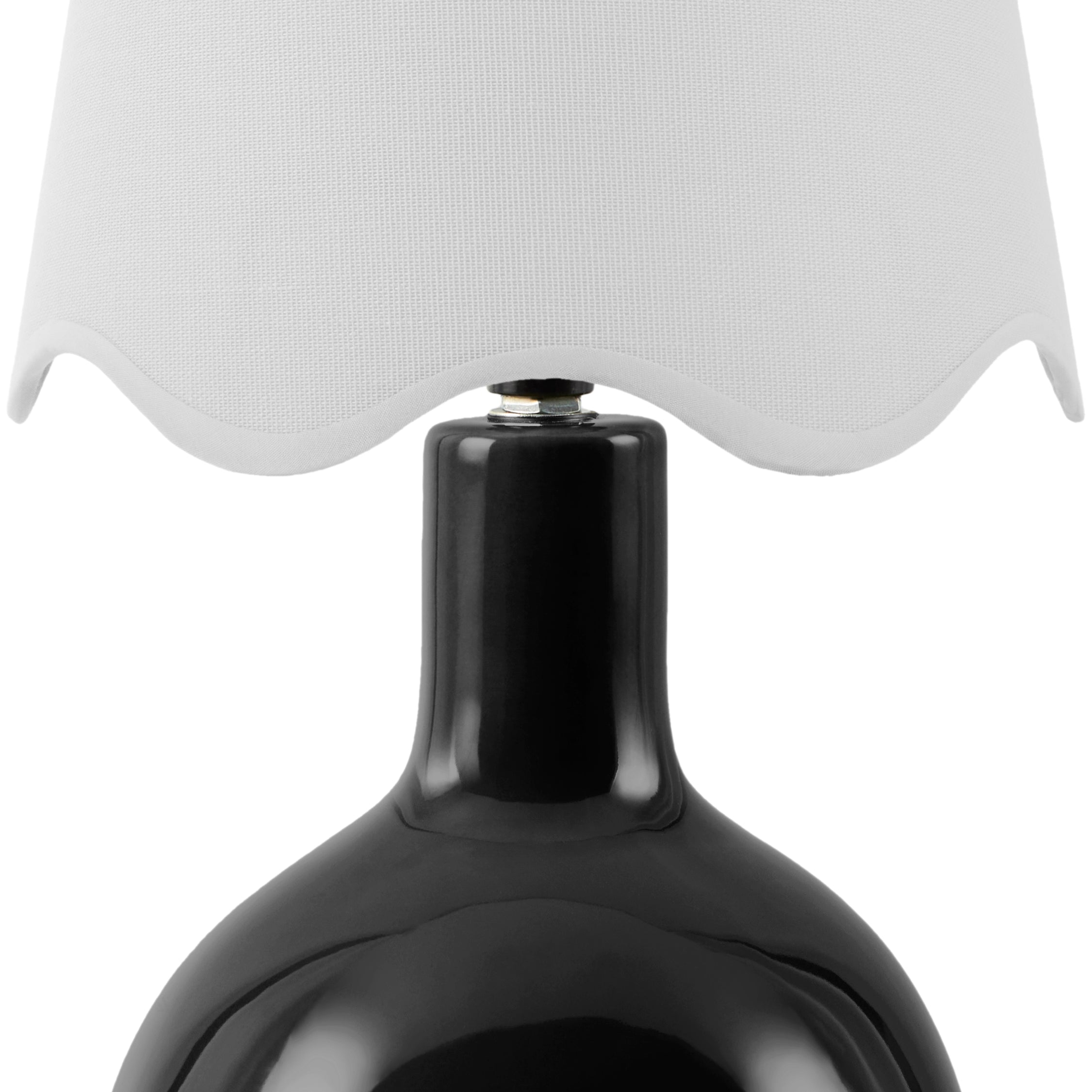Maine Cottage Droplet Oval Black Ceramic Table Lamp with Scallop Shade | Maine Cottage® 