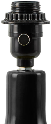 Maine Cottage Droplet Oval Black Ceramic Table Lamp with Scallop Shade | Maine Cottage® 