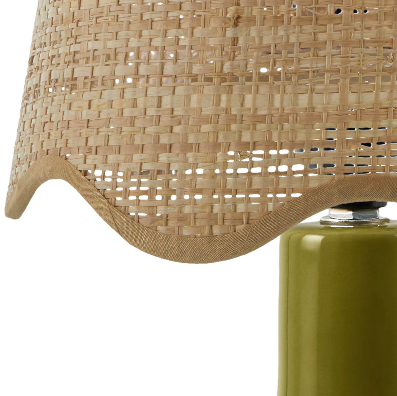Maine Cottage Droplet Oval Green Ceramic Table Lamp with Scallop Shade | Maine Cottage® 