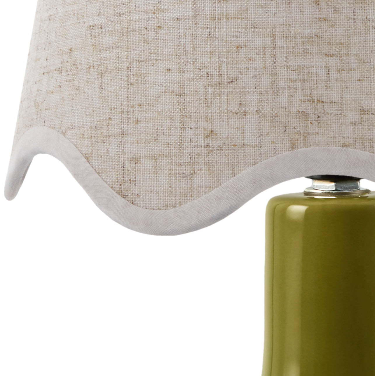 Maine Cottage Droplet Oval Green Ceramic Table Lamp with Scallop Shade | Maine Cottage® 