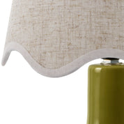 Maine Cottage Droplet Oval Green Ceramic Table Lamp with Scallop Shade | Maine Cottage® 