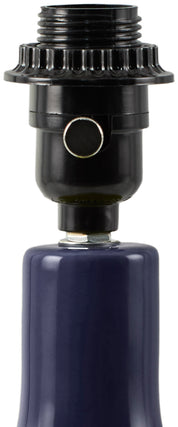 Maine Cottage Droplet Oval Navy Ceramic Table Lamp with Scallop Shade | Maine Cottage® 