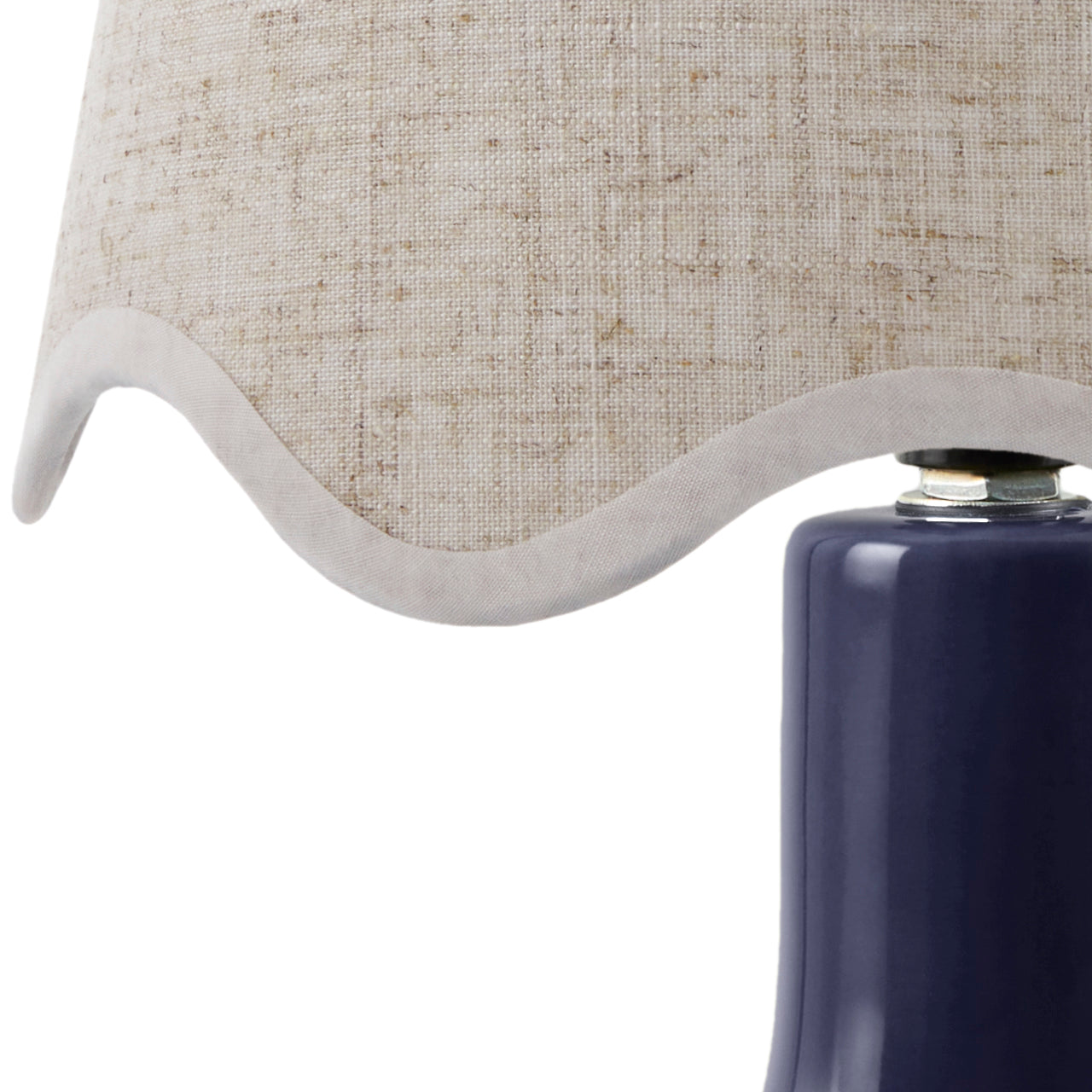 Maine Cottage Droplet Oval Navy Ceramic Table Lamp with Scallop Shade | Maine Cottage® 