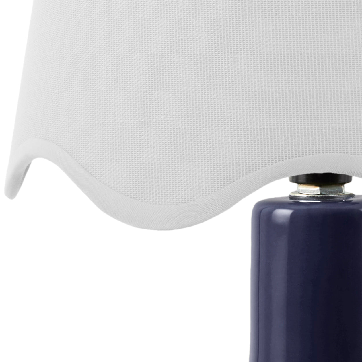 Maine Cottage Droplet Oval Navy Ceramic Table Lamp with Scallop Shade | Maine Cottage® 
