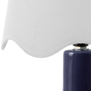 Maine Cottage Droplet Oval Navy Ceramic Table Lamp with Scallop Shade | Maine Cottage® 