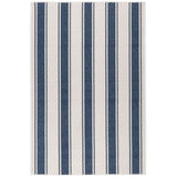 Blue Awning Stripe Machine Washable Rug