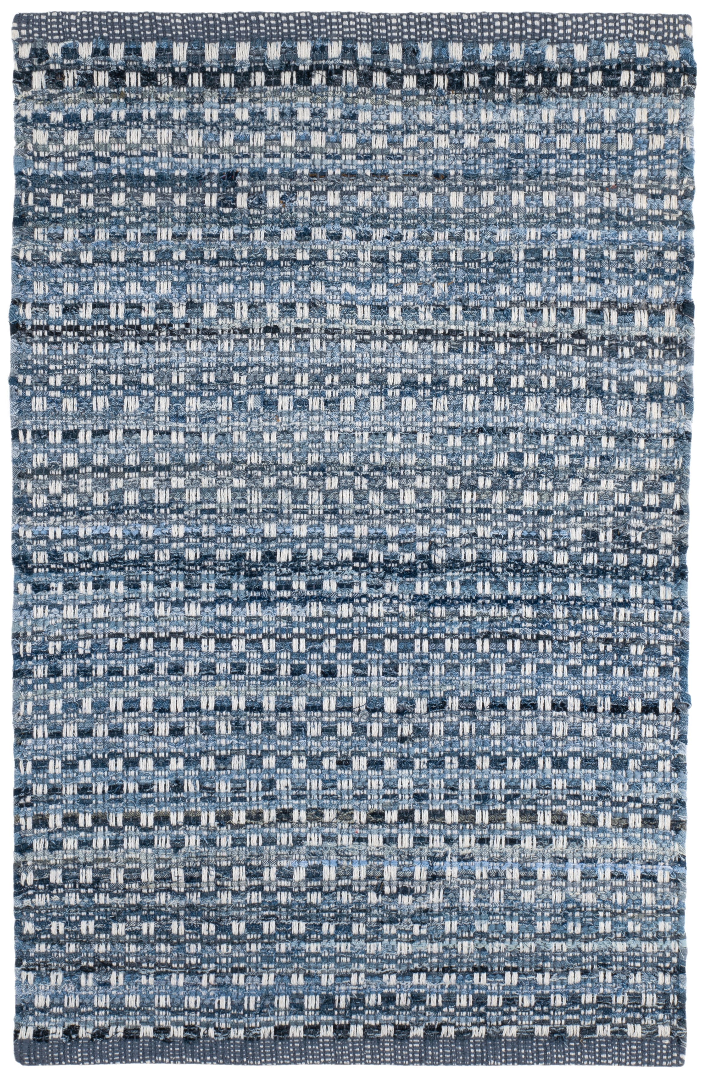 Denim Stone Blue Handwoven Cotton Rug – Maine Cottage