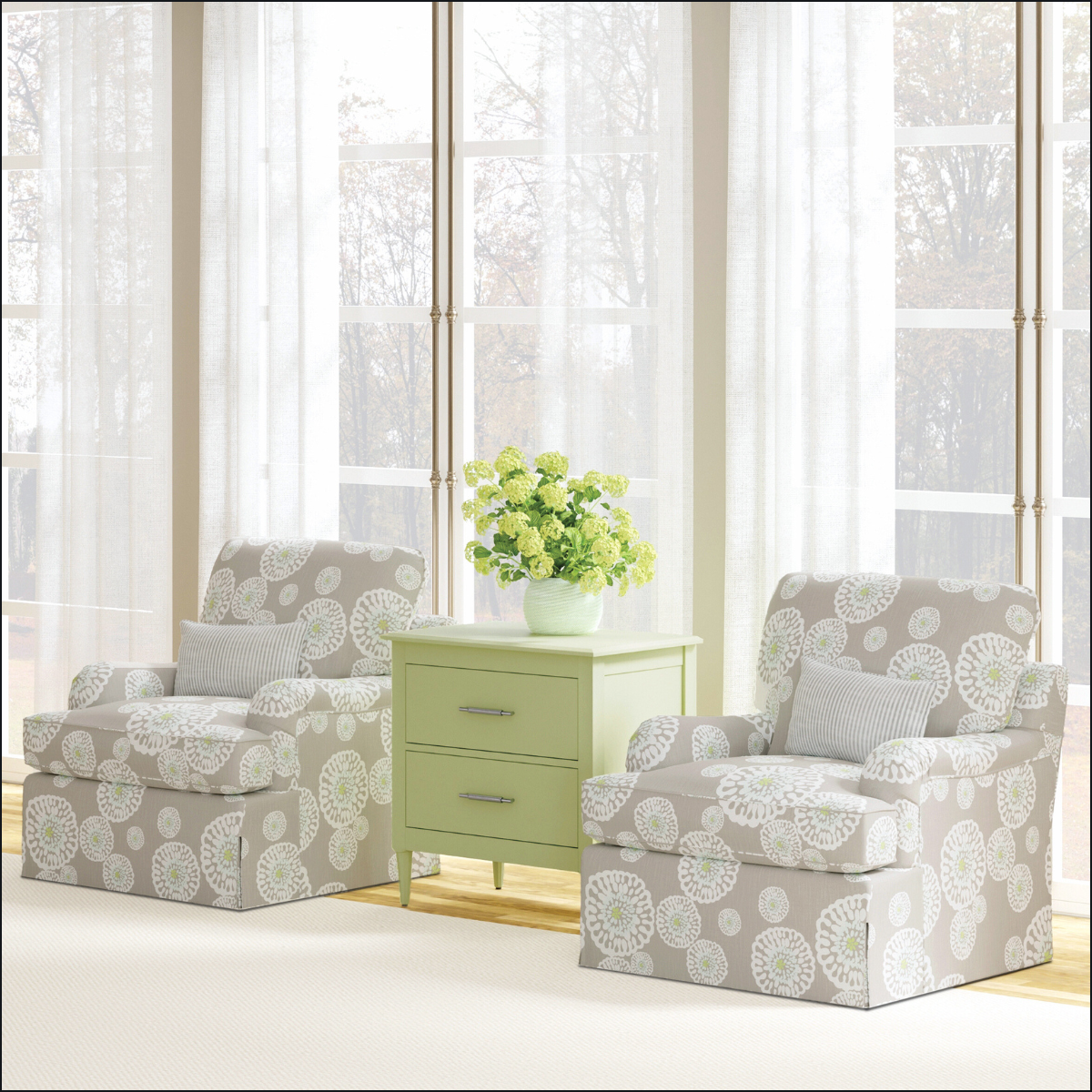 Maine Cottage Flora Chair | Coastal Cottage Style Chair | Living Room Chair 