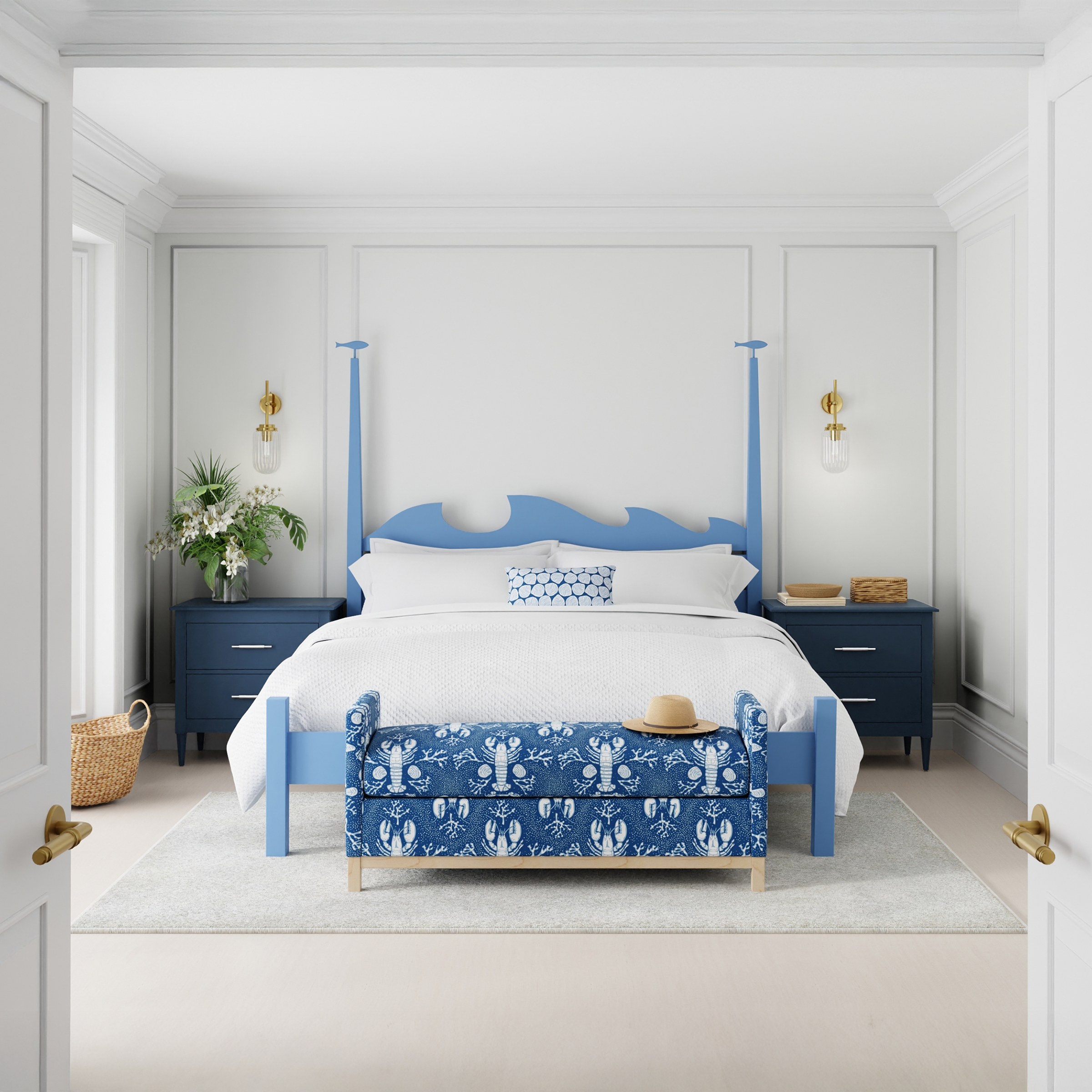 Maine Cottage High Tide Bed | Handmade Beach House Bed | Colorful Bed Frame 
