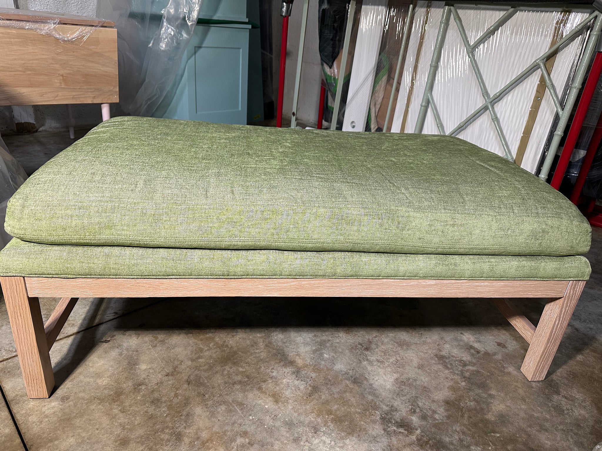 Shelby Bench in Pebble Washed: Sage - SAMPLE SALE