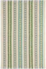 Long Slade Teal Handwoven Cotton Rug