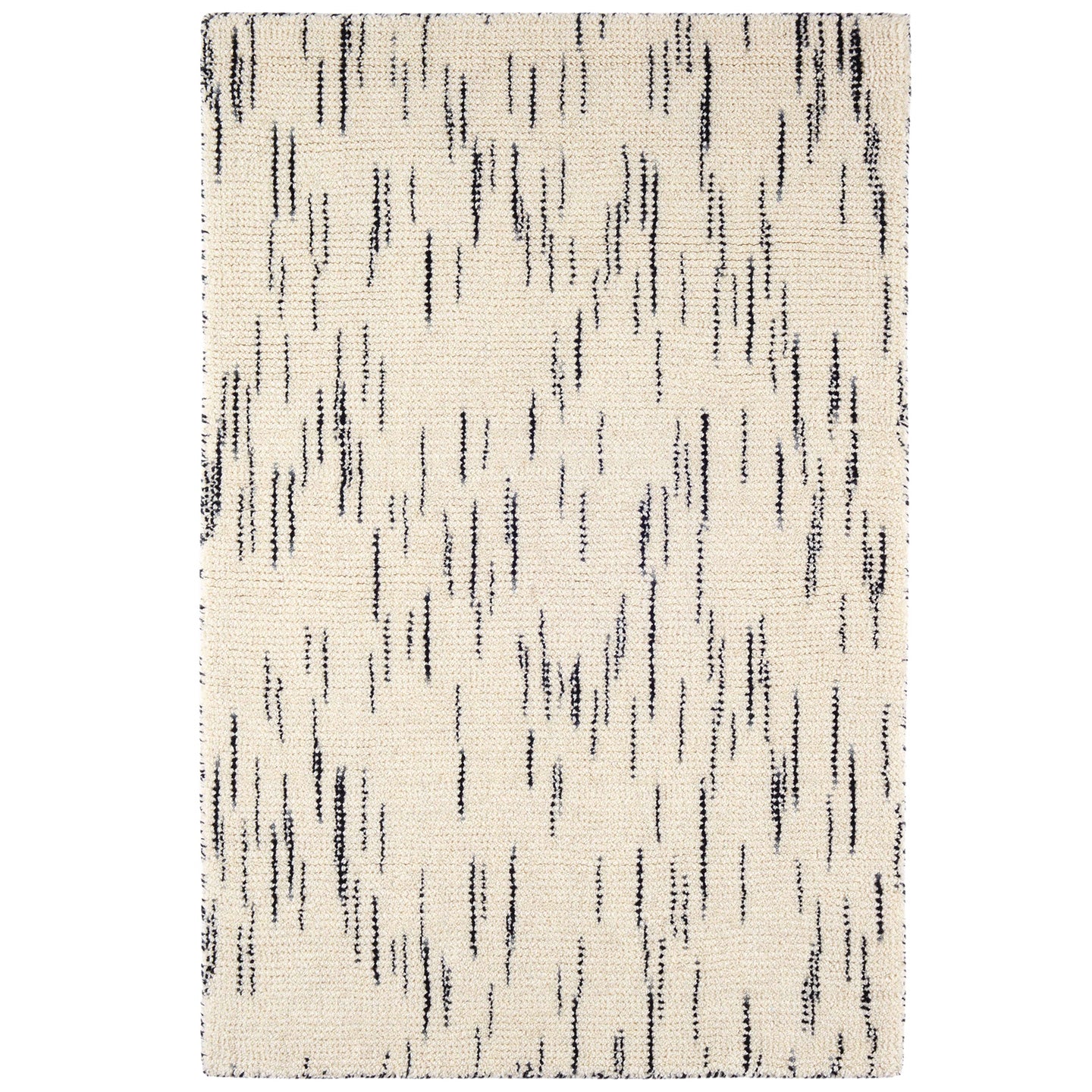 Ozzie Black/White Loom Knotted Wool Rug