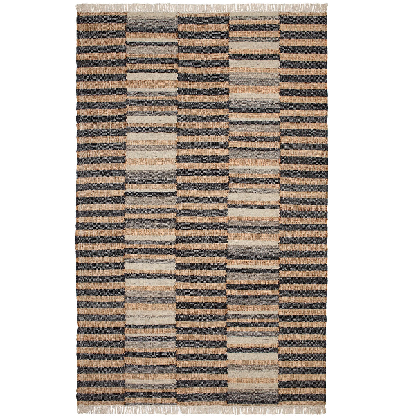 Maine Cottage Ravel Stripe Black Handwoven Wool Rug - 2' x 3' Rug 