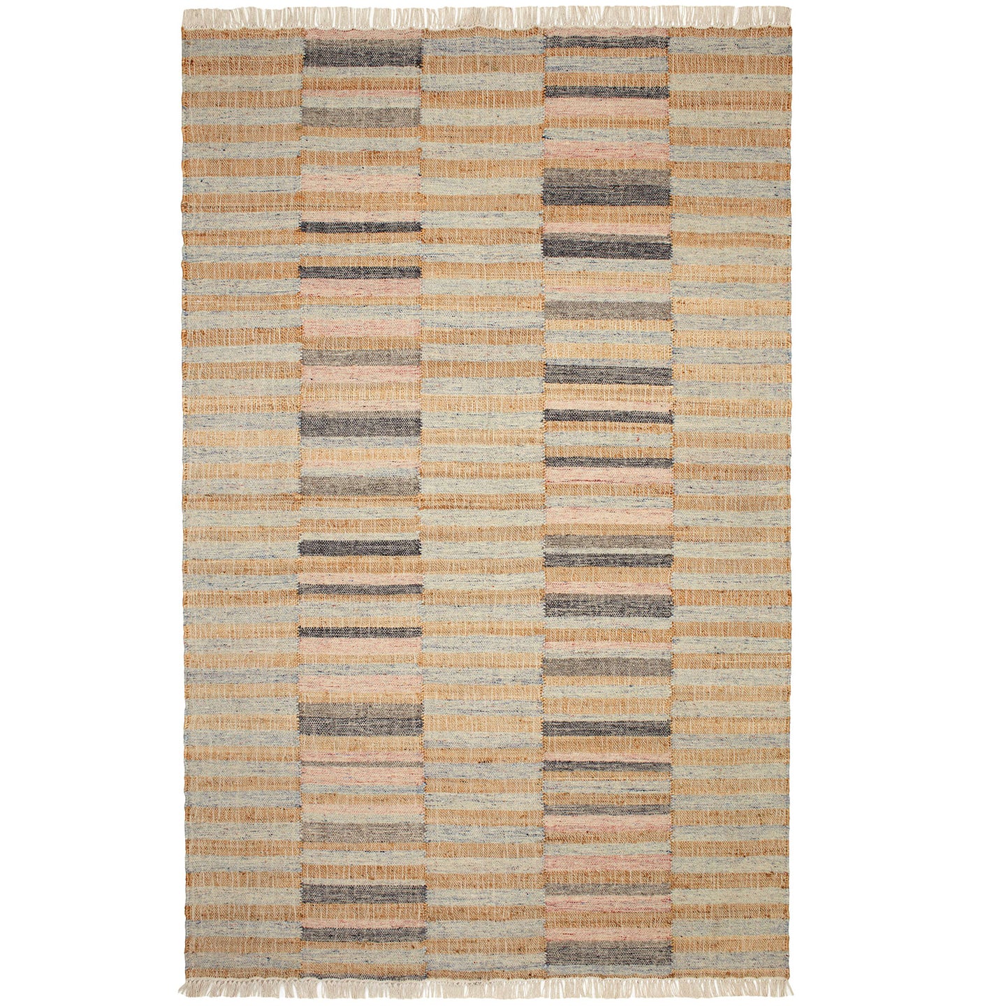 Maine Cottage Ravel Stripe Blue Handwoven Wool Rug - 2' x 3' Rug 