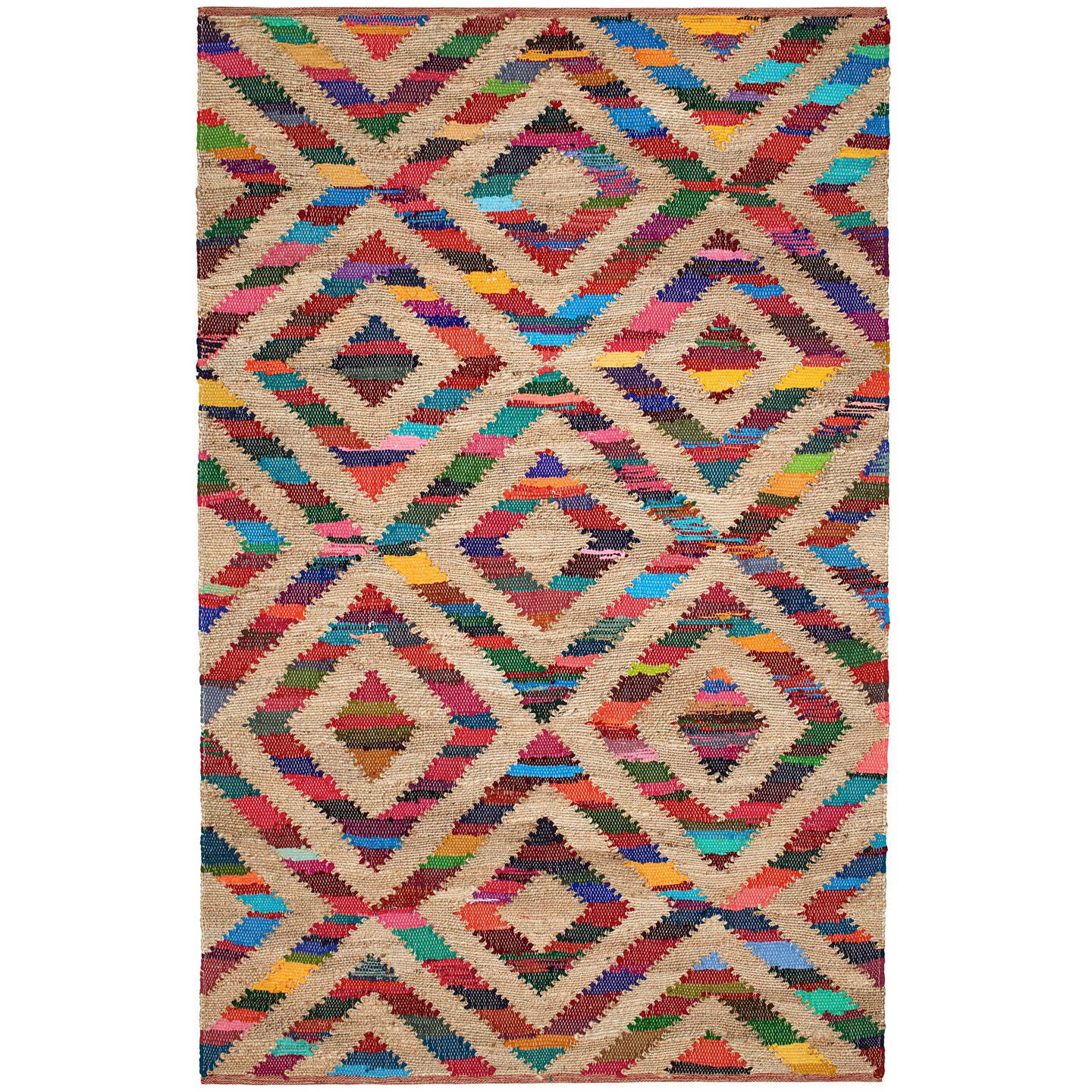 Maine Cottage Tetra Chindi Multi Handwoven Jute Rug - 2' x 3' Rug 