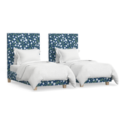Annie Upholstered Twin Bed in Let's Grove: Marine - SAMPLE SALE
