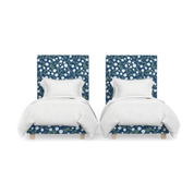 Annie Upholstered Twin Bed in Let's Grove: Marine - SAMPLE SALE