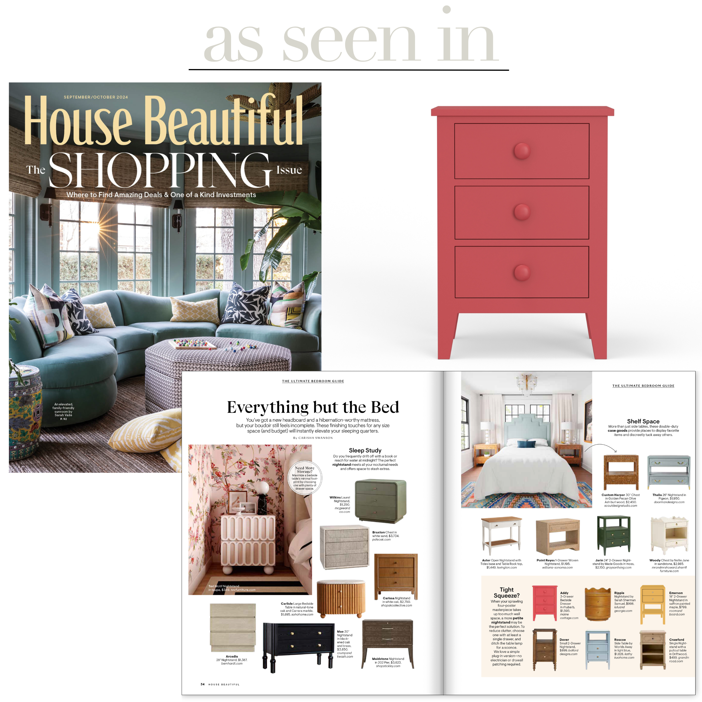 Maine Cottage Shaker Bedside Table & 3-Drawer Dresser | Maine Cottage 