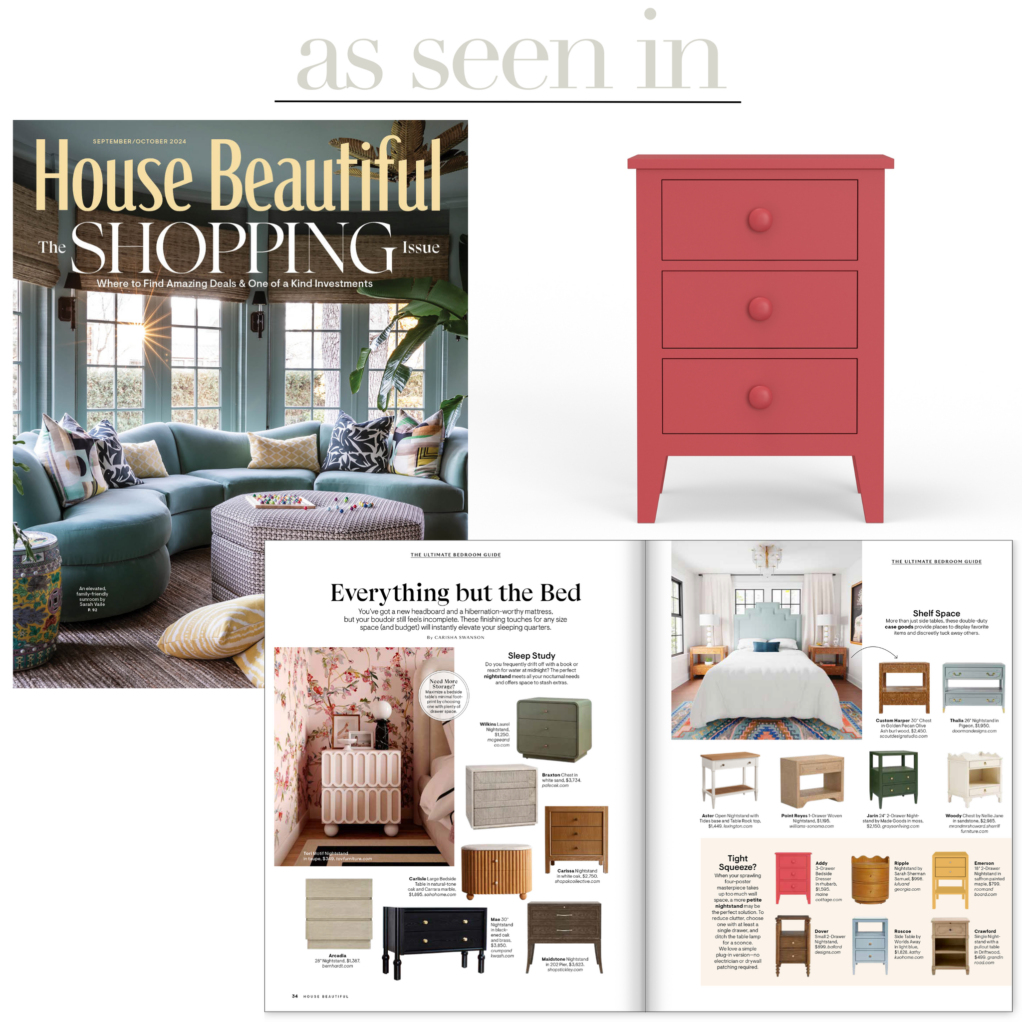 Addy 3-Drawer Bedside Dresser