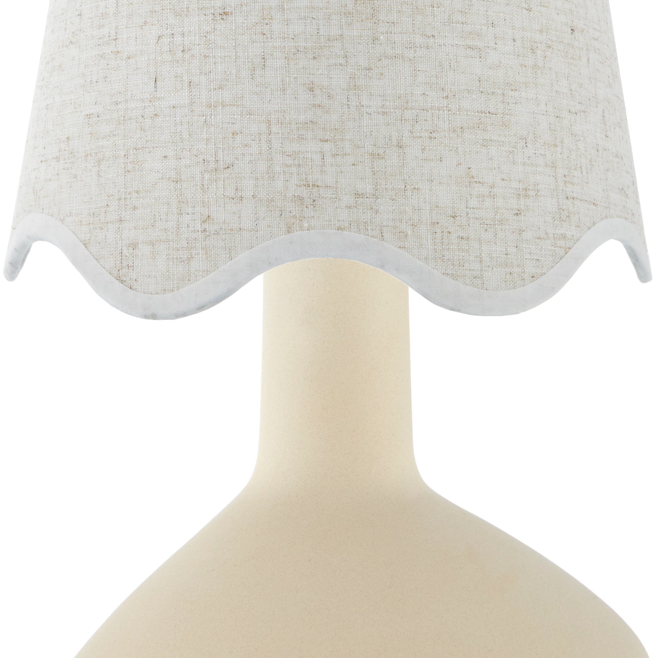 Maine Cottage Droplet Oblong Cream Ceramic Table Lamp with Scallop Shade | Maine Cottage® 