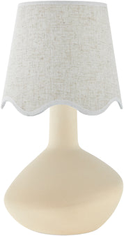 Maine Cottage Droplet Oblong Cream Ceramic Table Lamp with Scallop Shade | Maine Cottage® 