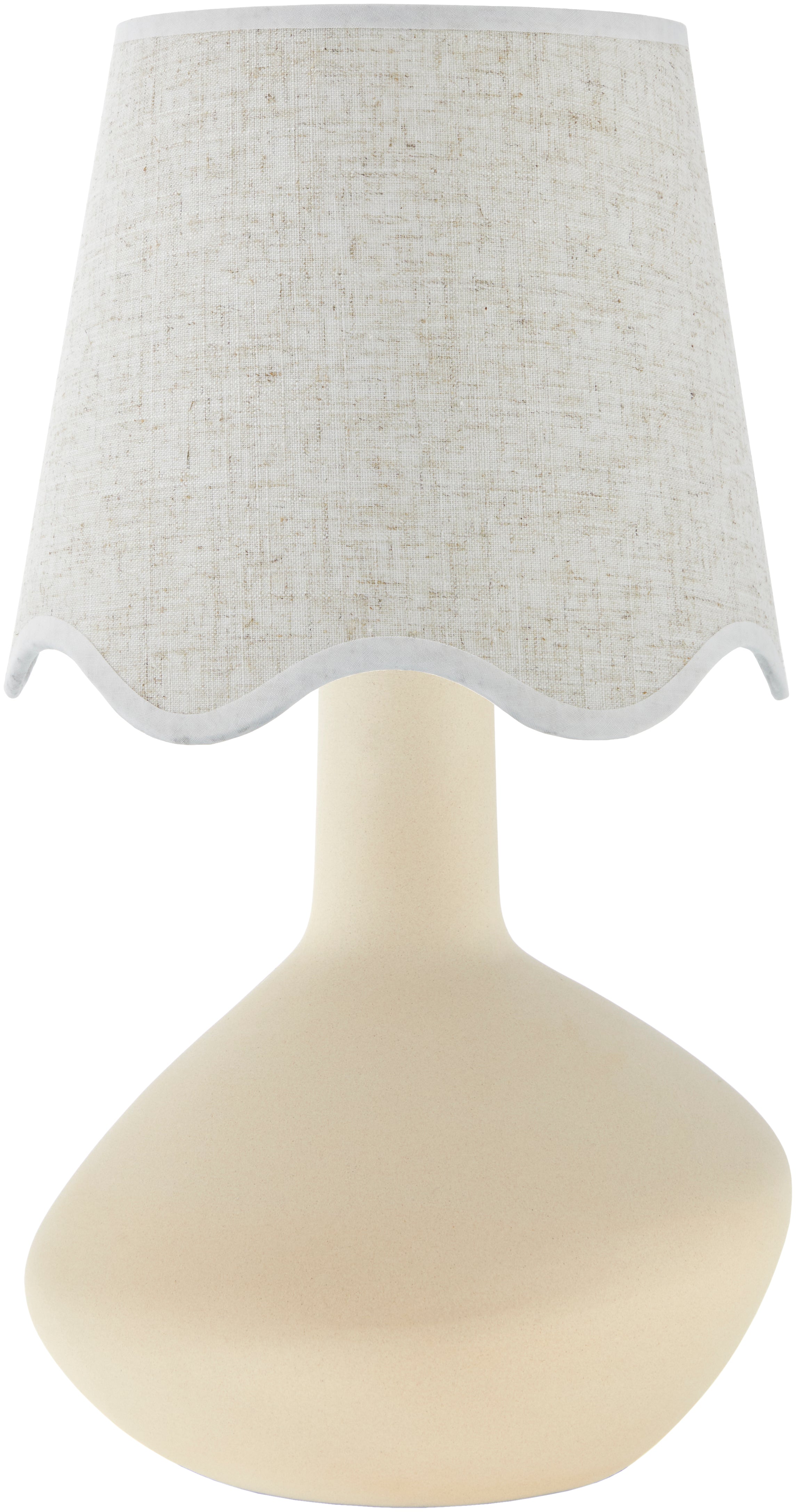 Maine Cottage Droplet Oblong Cream Ceramic Table Lamp with Scallop Shade | Maine Cottage® 