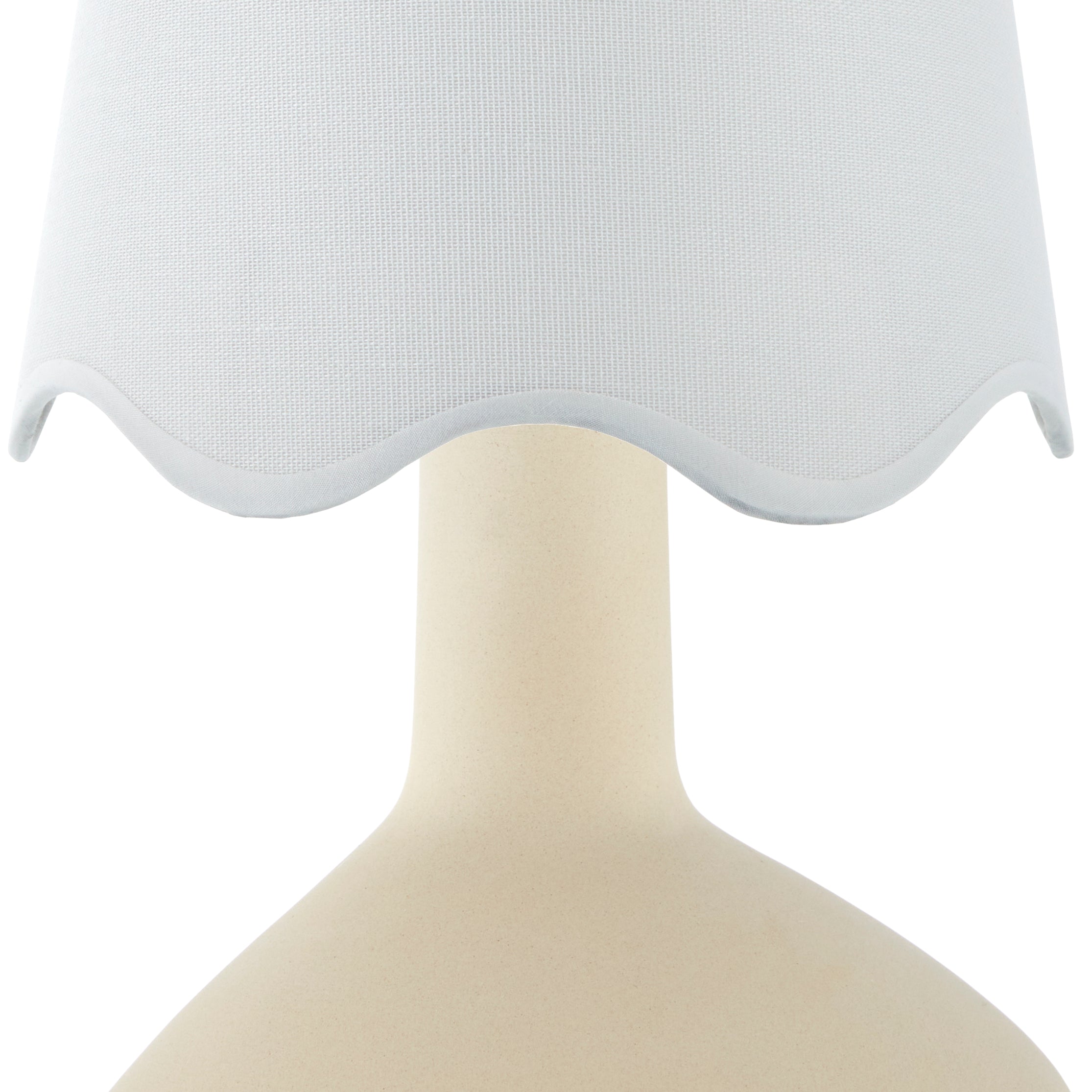 Maine Cottage Droplet Oblong Cream Ceramic Table Lamp with Scallop Shade | Maine Cottage® 