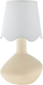 Maine Cottage Droplet Oblong Cream Ceramic Table Lamp with Scallop Shade | Maine Cottage® 