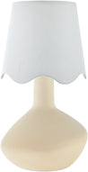 Maine Cottage Droplet Oblong Cream Ceramic Table Lamp with Scallop Shade | Maine Cottage® 