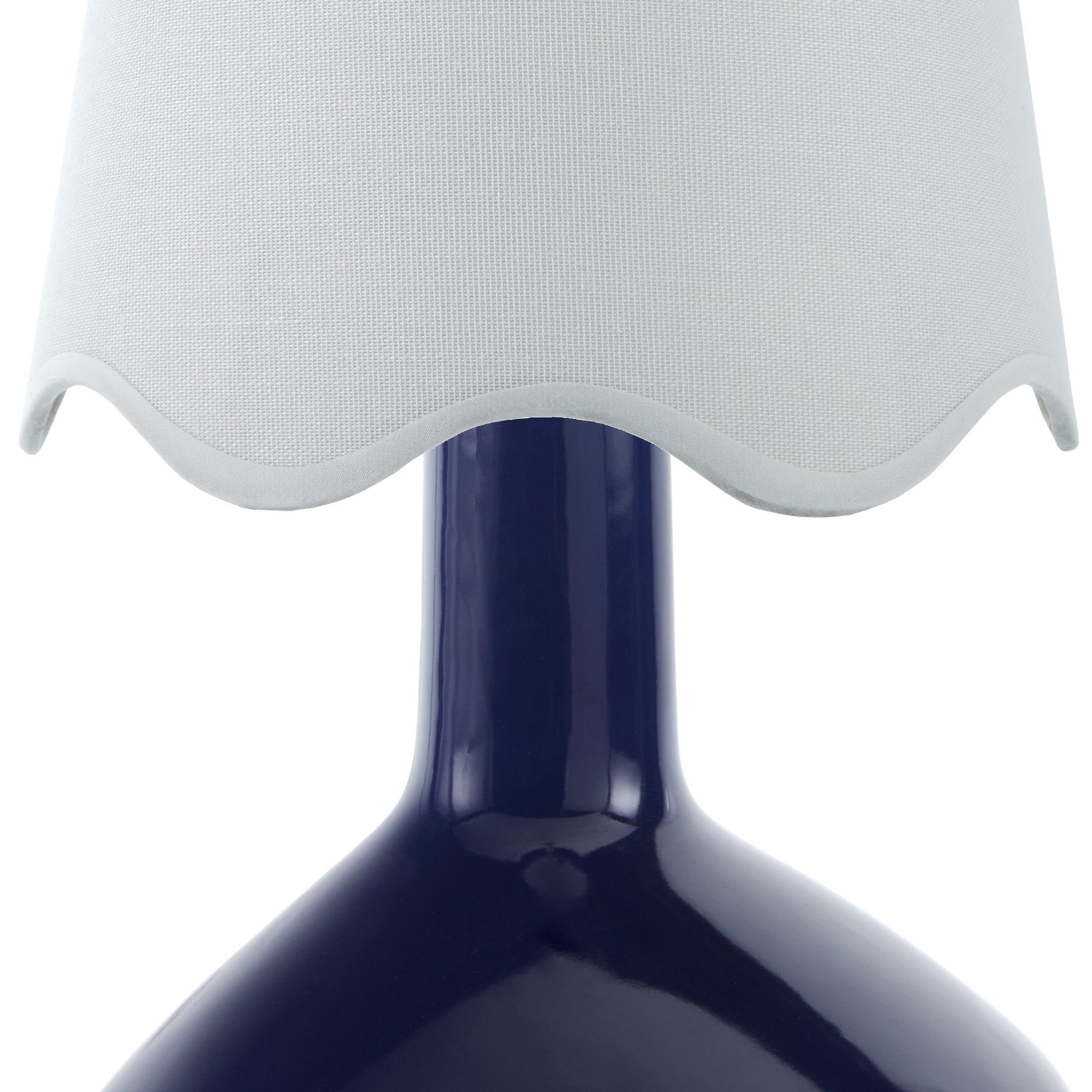 Maine Cottage Droplet Oblong Navy Ceramic Table Lamp with Scallop Shade | Maine Cottage® 