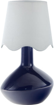 Maine Cottage Droplet Oblong Navy Ceramic Table Lamp with Scallop Shade | Maine Cottage® 
