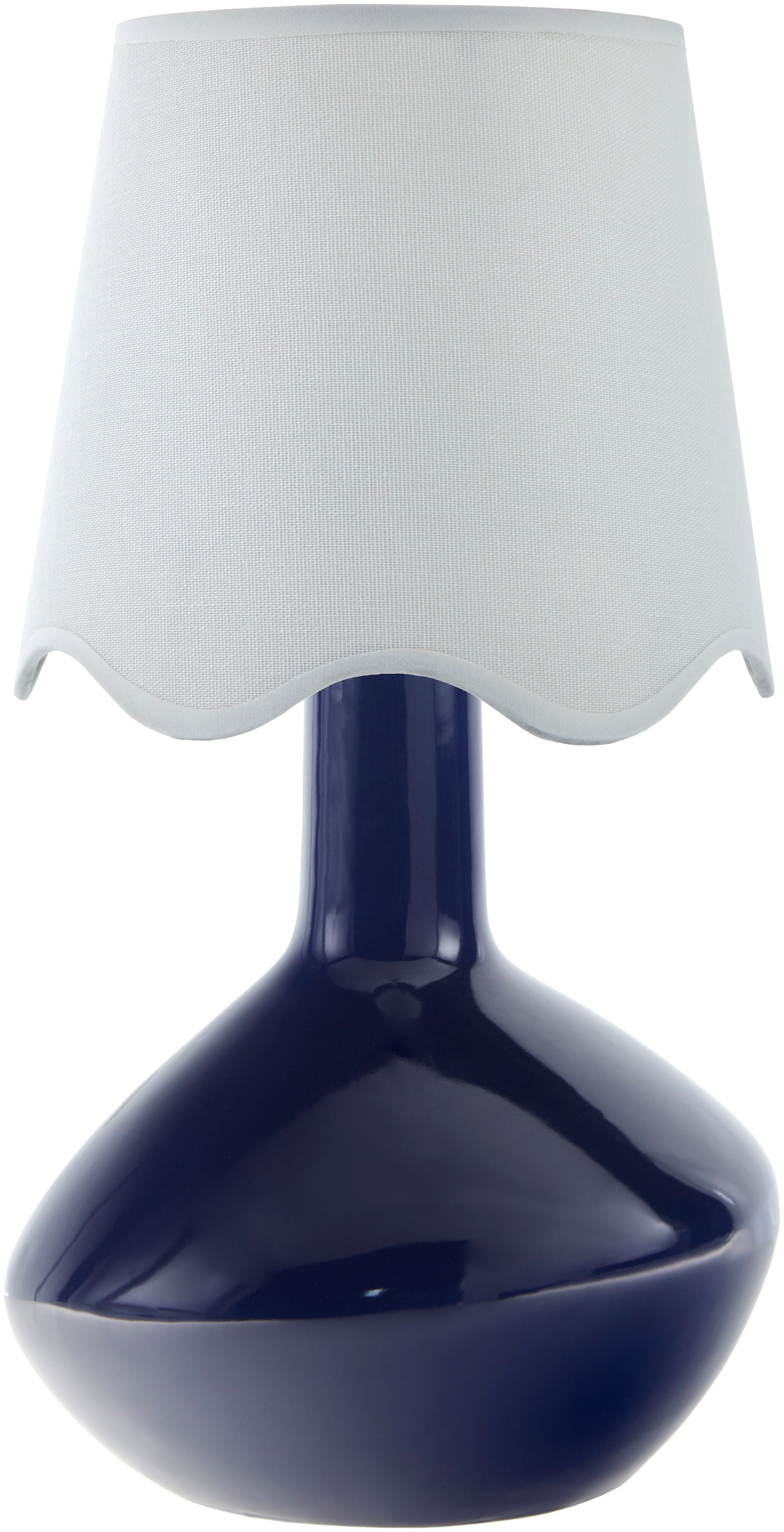 Maine Cottage Droplet Oblong Navy Ceramic Table Lamp with Scallop Shade | Maine Cottage® 